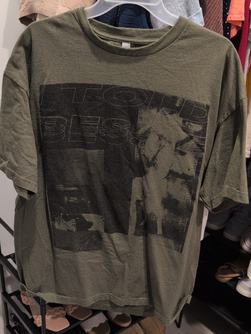 ELUCID ARMAND HAMMER Men's Olive Graphic Crewneck T-Shirt